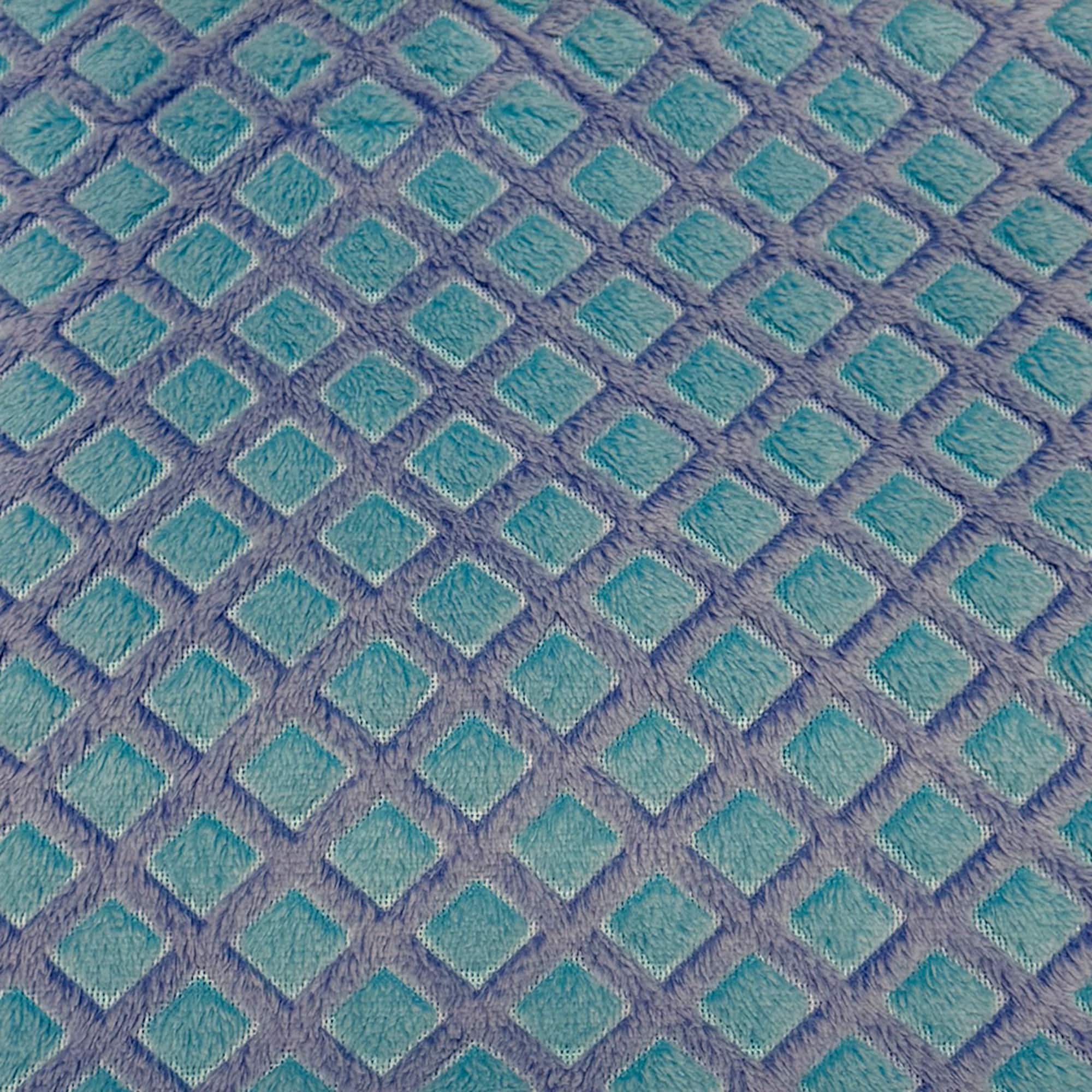 Feldman Blue Lattice Minky Fabric